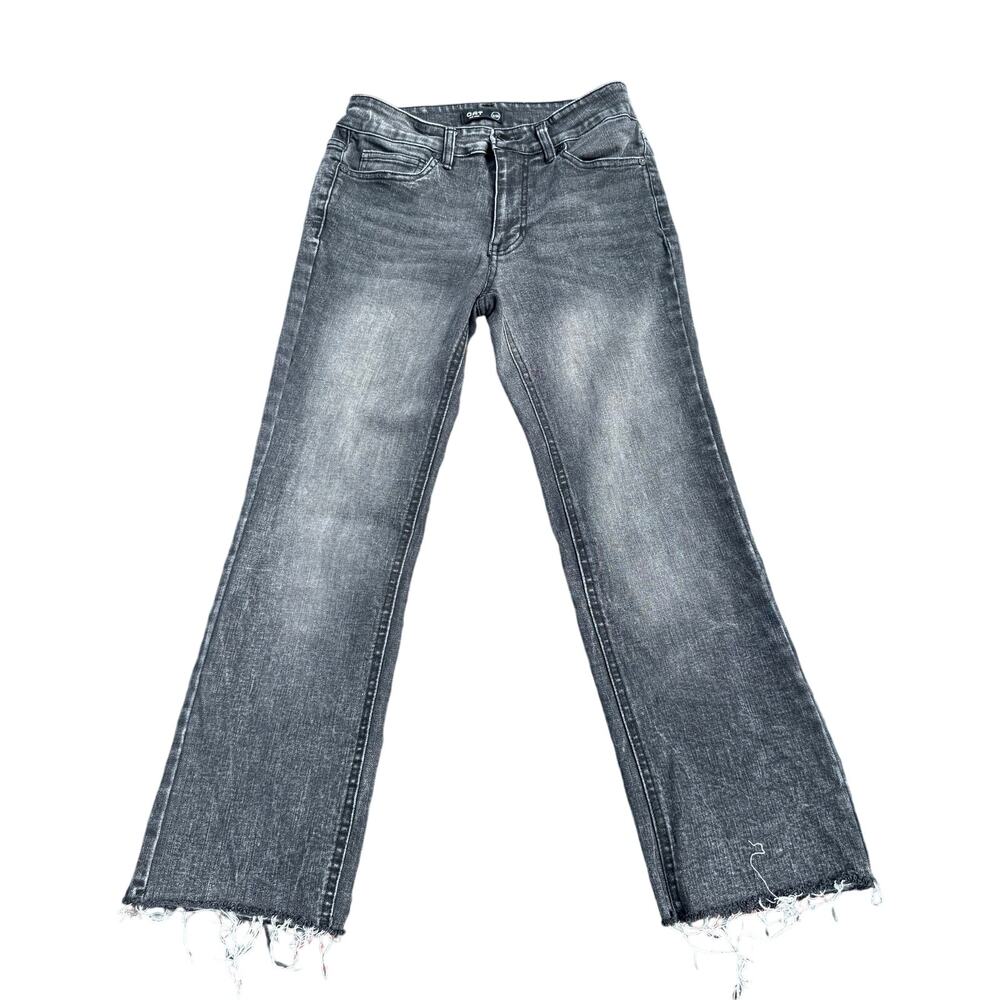 OAT Jeans Women's Size 2/26 Black Raw Hem Faded